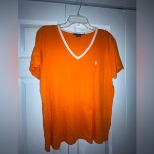 Tangerine 🍊 Ralph Lauren Sport v neck t-shirt